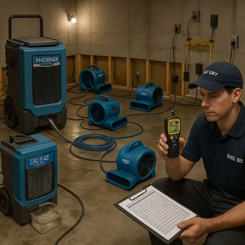 Structural Drying and Dehumidification process in Mahwah, NJ